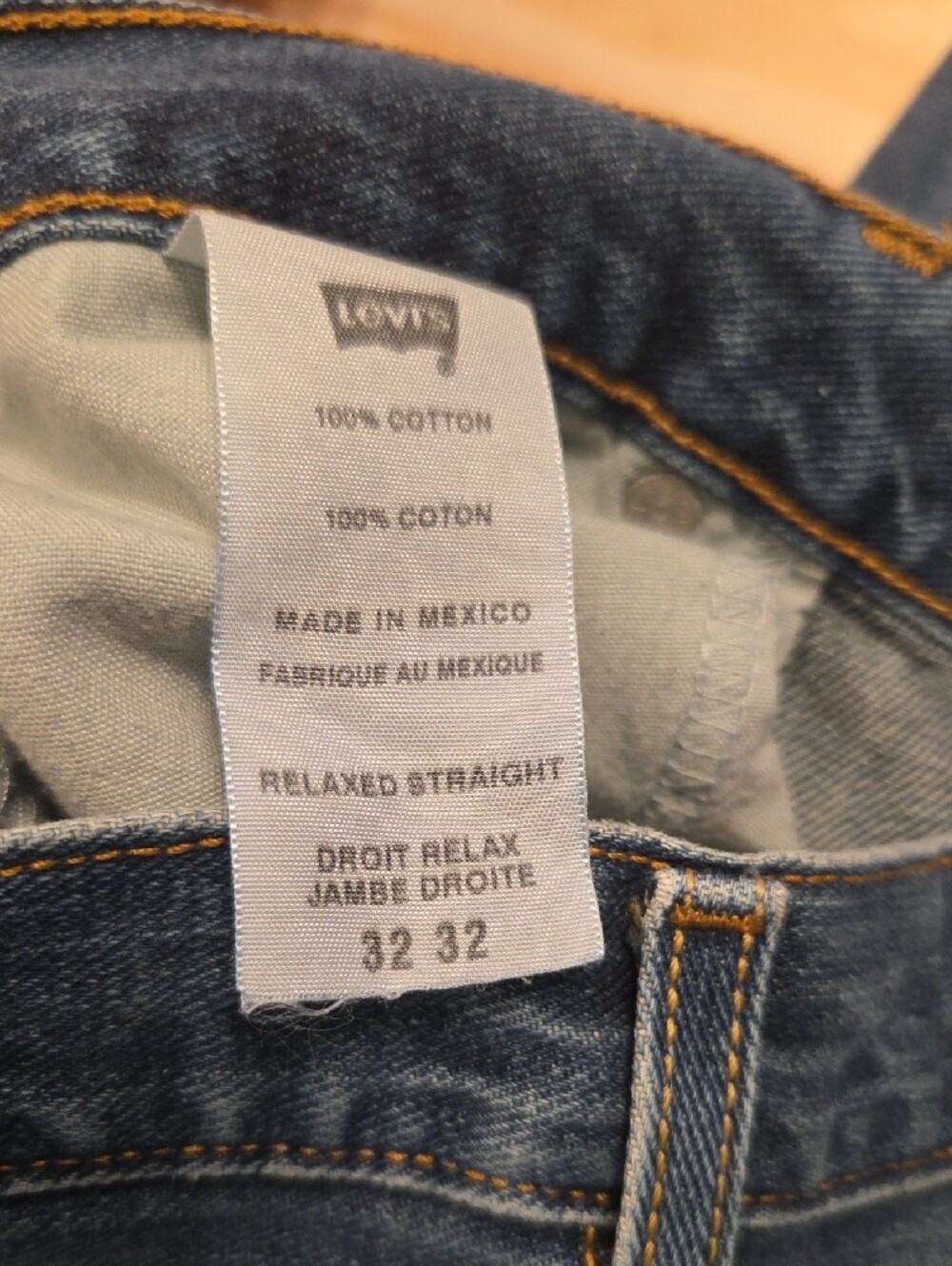 Men's Levi's Relaxed Fit Blue Denim Jeans (32x32) - Picture 5 of 7